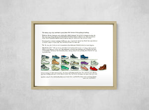 The Gravity Shoes, framed, front on