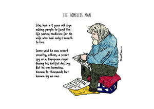 The Homeless Man artwork on its own, unframed