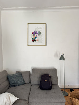 The Magical Beggar's Box in a real frame, on the wall