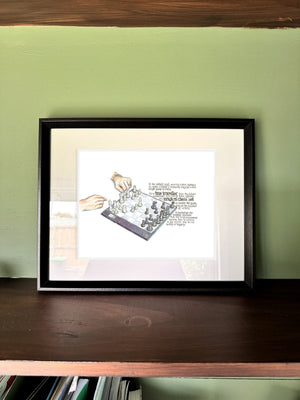 The Magical Chess Set in a real frame, on the wall