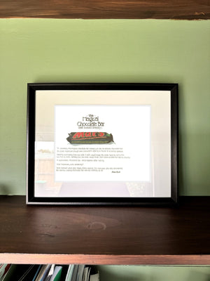 The Magical Chocolate Bar That Looked Ordinary in a real frame, on the wall