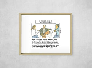 The Mysterious Case of the Three Familiar Strangers, Full Print style, large format