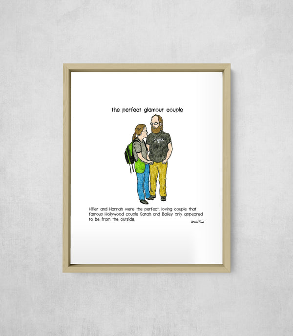 The Perfect Glamour Couple, framed, front on