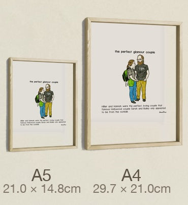 The Perfect Glamour Couple, both sizes, true relative scale