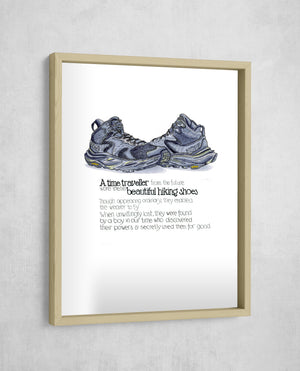 The Time Traveller's Hiking Shoes, Gallery Border style, large format