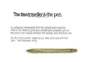 The Time Traveller & The Ajoto Pen artwork on its own, unframed