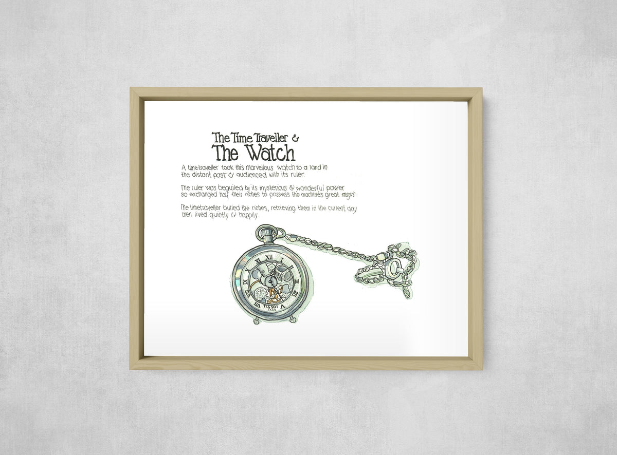 The Time Traveller & The Watch, framed, front on