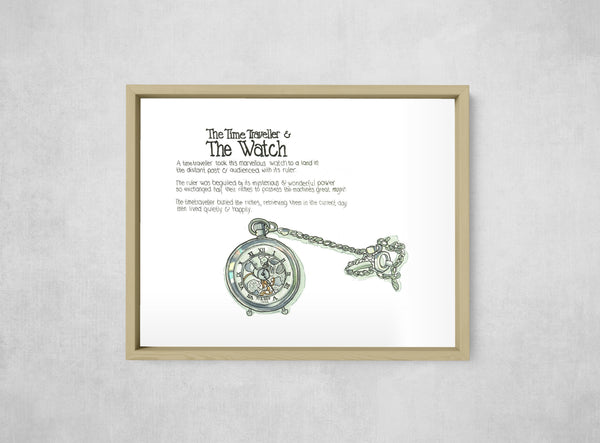 The Time Traveller & The Watch, framed, front on