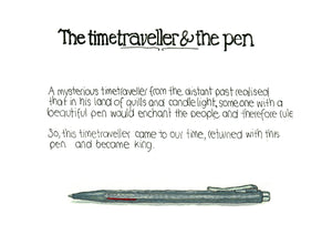 The Time Traveller & The Caran d'Ache Racing Pen artwork on its own, unframed
