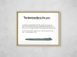 The Time Traveller & The Caran d'Ache Racing Pen, framed, front on