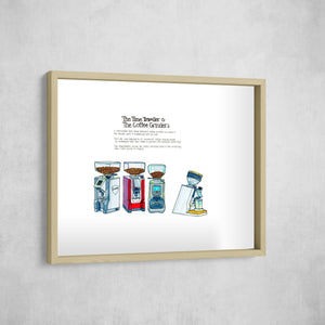 The Time Traveller & The Coffee Grinders, Gallery Border style, large format