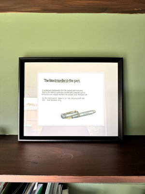 The Time Traveller & The Conway Stewart Pen in a real frame, on the wall