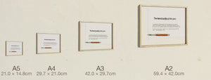 The Time Traveller & The Faber-Castell Pen, four sizes, true relative scale