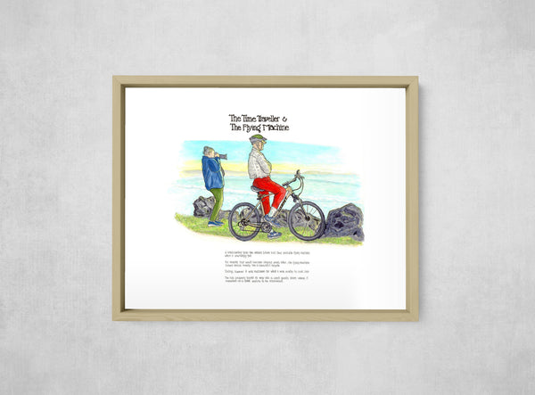The Time Traveller & The Flying Machine, framed, front on