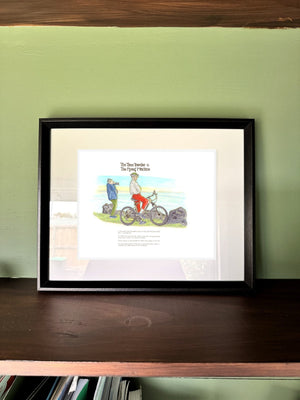 The Time Traveller & The Flying Machine in a real frame, on the wall