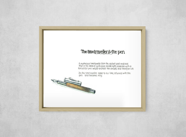 The Time Traveller & The Graf von Faber-Castell Pen, framed, front on