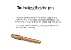 The Time Traveller & The Montegrappa Pen artwork on its own, unframed