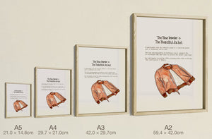 The Time Traveller & The Nokona Jacket, all four sizes, true relative scale