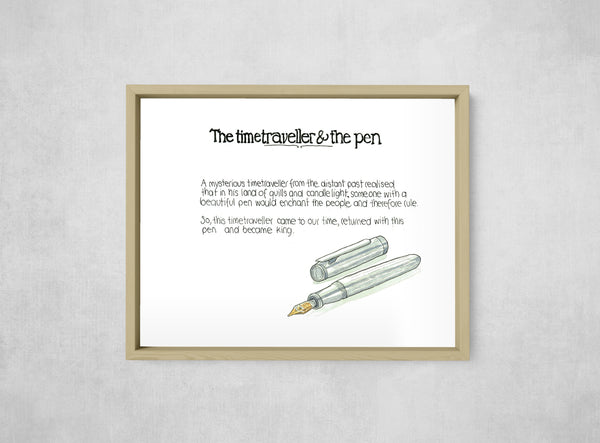 The Time Traveller & The Otto Hutt Pen, framed, front on