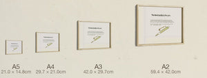 The Time Traveller & The Pelikan Pen, all four sizes, true relative scale