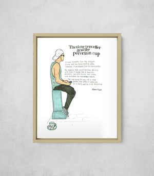 The Time Traveller and the Porcelain Cup, framed, front on