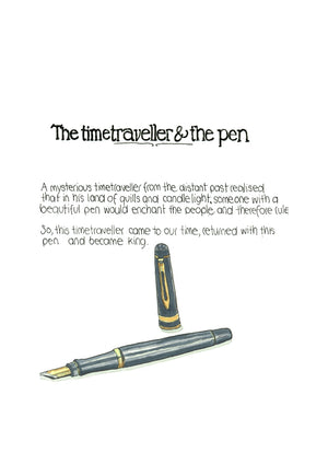 The Time Traveller & The Sailor Pen artwork on its own, unframed