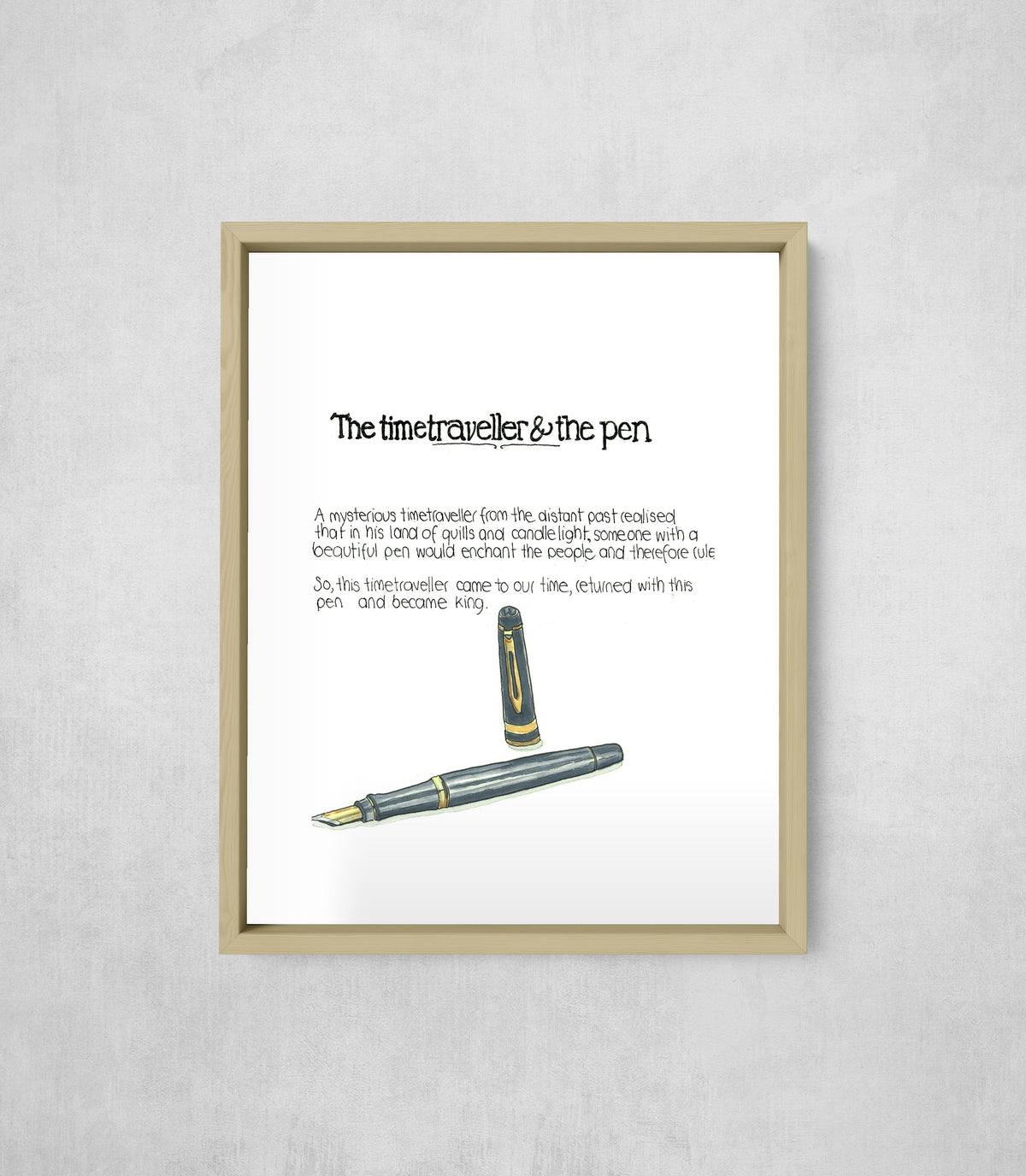 The Time Traveller & The Sailor Pen, framed, front on