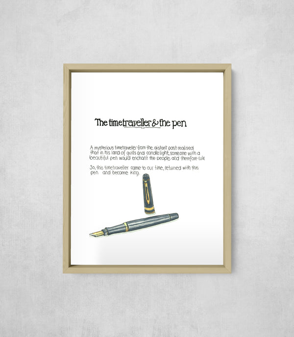 The Time Traveller & The Sailor Pen, framed, front on