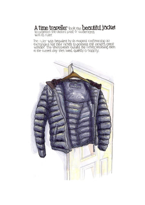 The Time Traveller & The Shackleton Jacket artwork on its own, unframed