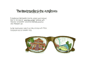 The Time Traveller & The Sunglasses artwork on its own, unframed
