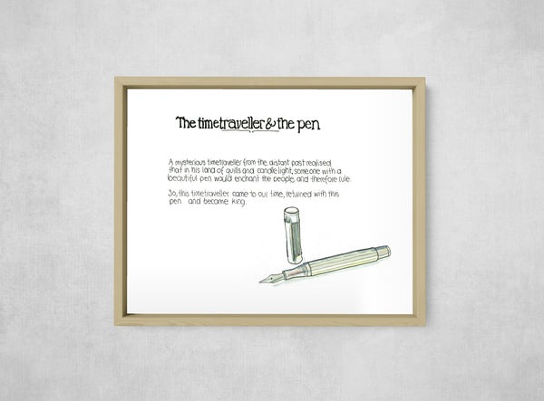 The Time Traveller & The Waldmann Commander Pen, framed, front on