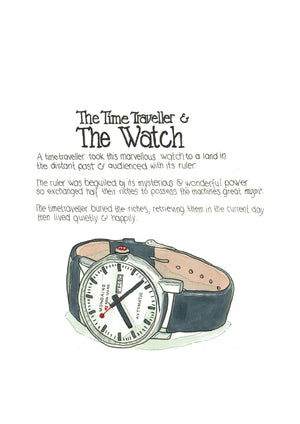 The Mondaine Watch artwork on its own, unframed