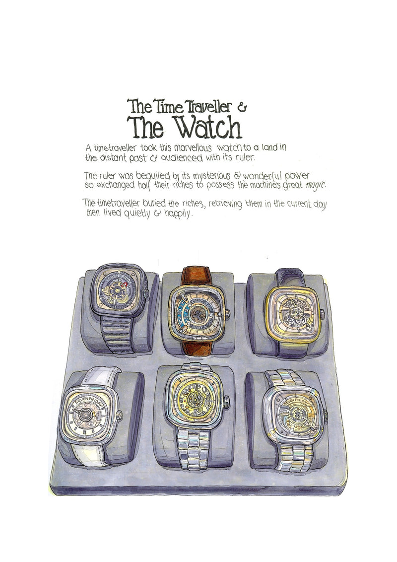 The SevenFriday Watch artwork on its own, unframed