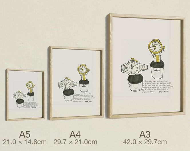 The Watches and the Great Apocalypse, three sizes, true relative scale