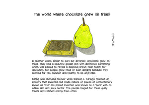 The World Where Chocolate Grew on Trees artwork on its own, unframed